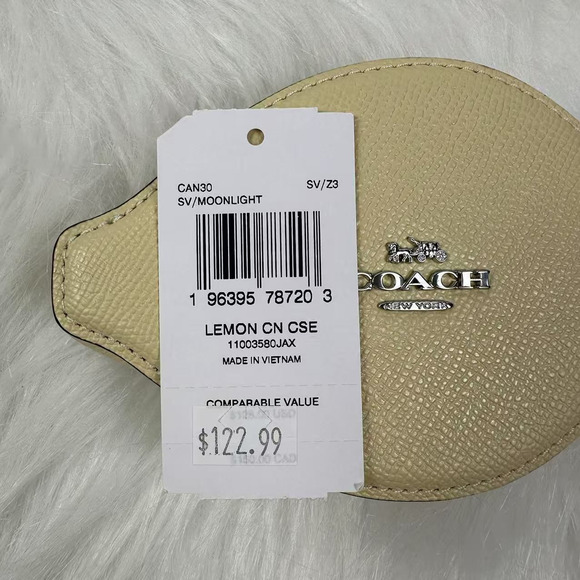 Coach Lemon Coin Case Pouch In Leather/Moonlight CAN30 NWT - Picture 3 of 4